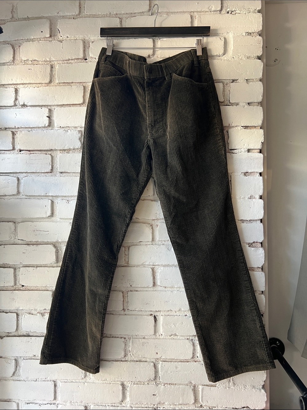 Vintage Men's Corduroy Pants in Olive Green
